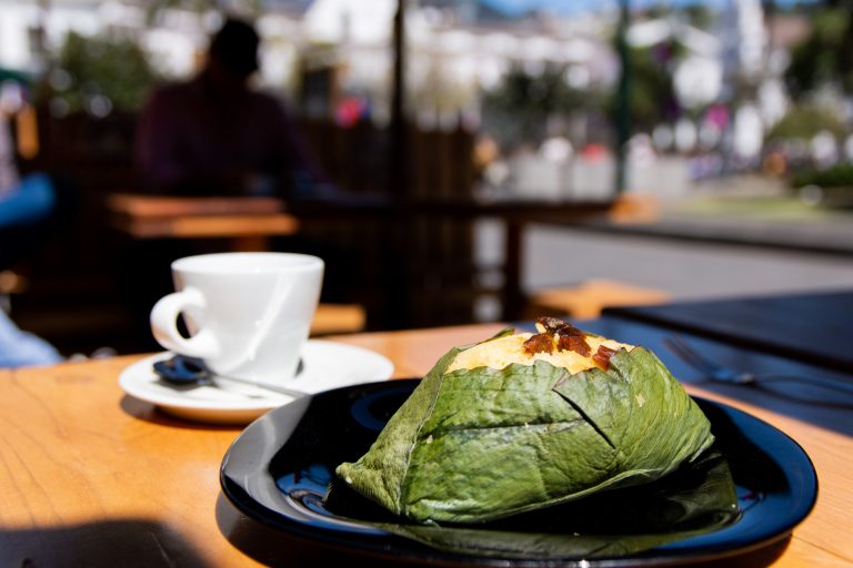 Quimbolito and coffee for a gourmet break in the historic center of Quito, Ecuador - Day excursion historical Quito - Quito's colonial history and mysteries with Ecuador Experience